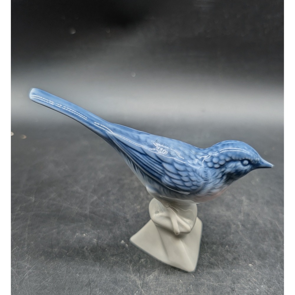 Gerold Porzellan Bluebird Figurine West Germany Vintage Glossy Bluebird 3.5"